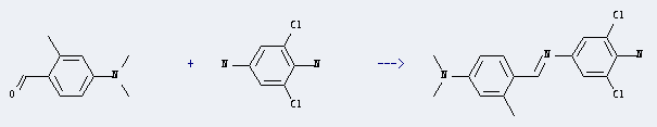 Benzaldehyde,4-(dimethylamino)-2-methyl- is used to produce 2,6-Dichloro-N'-(4-dimethylamino-2-methyl-benzylidene)-benzene-1,4-diamine
